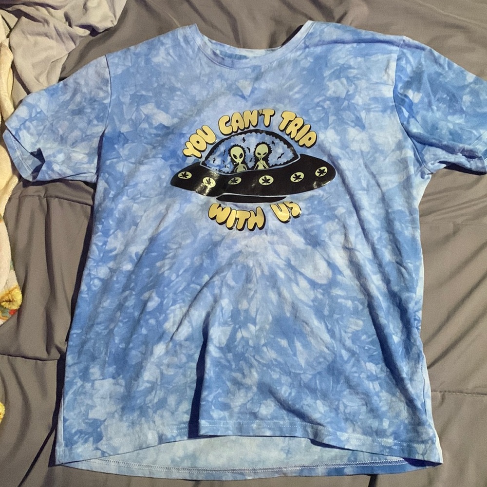 blue tie dye alien t-shirt - shein